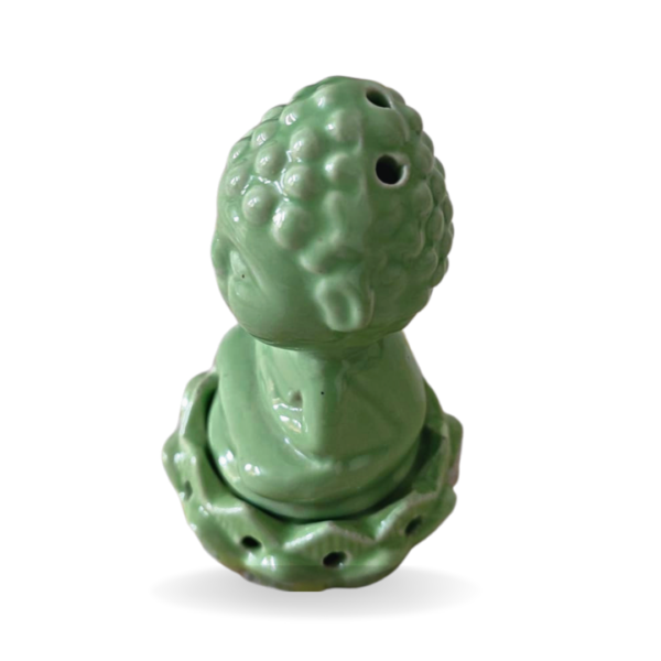 Green Lotus Buddha Ceramic Dhoop Diffuser – Set of 2