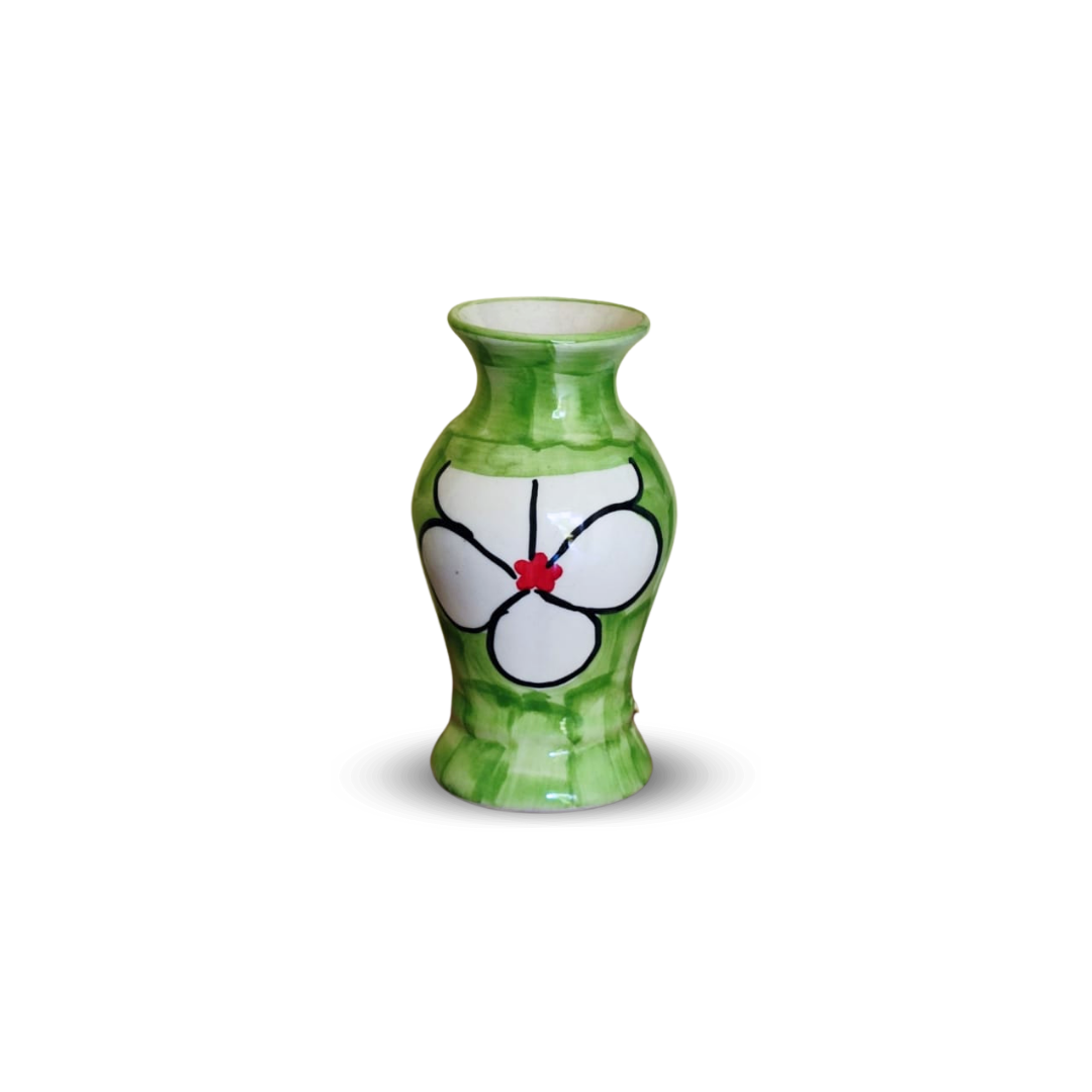 “Green Serenity ” Hand Painted Ceramic Vase for Bedroom, Livingroom, Dining Table, Cash Counter, Home Décor – Pack Of 1