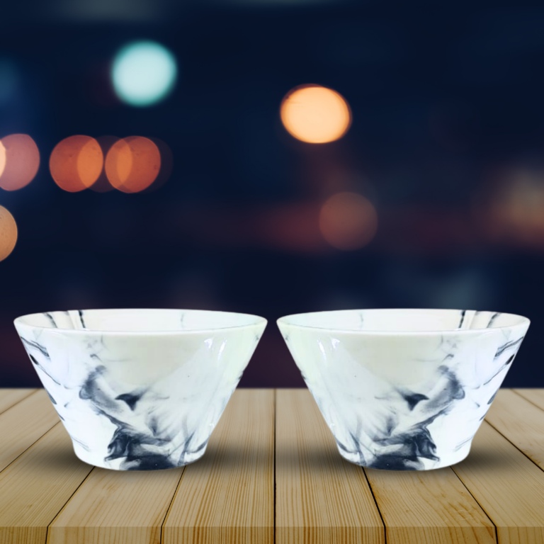 Dish Delight” Ceramic Bowls For Serving Noodles, Pasta, Soup, Salads, Snacks, Sweets – Set Of 2