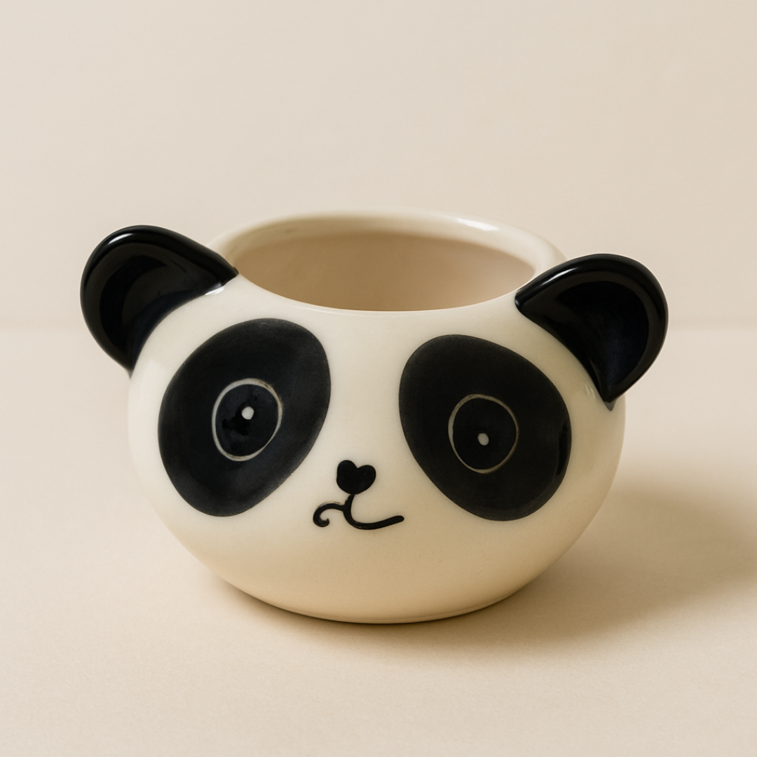 "Snuggle Panda Ceramic Planter" for indoor plants, outdoor plants, cactus & succulents.