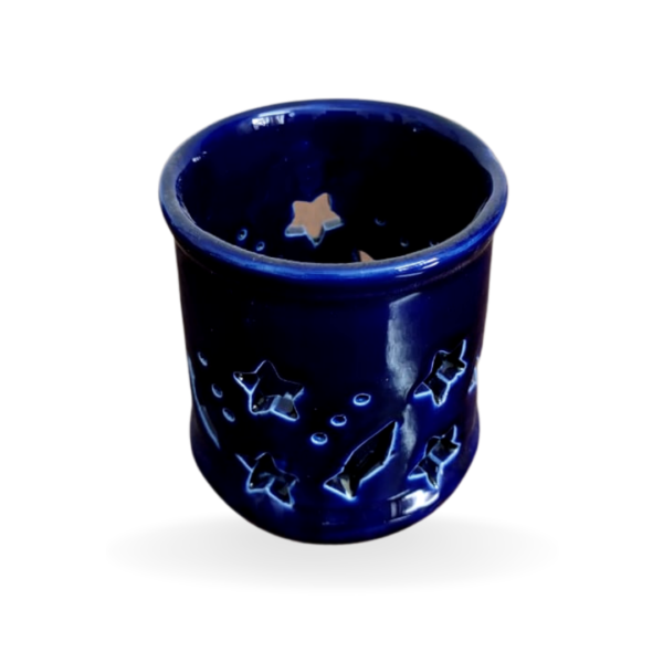 Multipurpose Ceramic Pen Holder | Office Desk Organizer | Tooth Brush Holder Navy Blue – Set Of 2