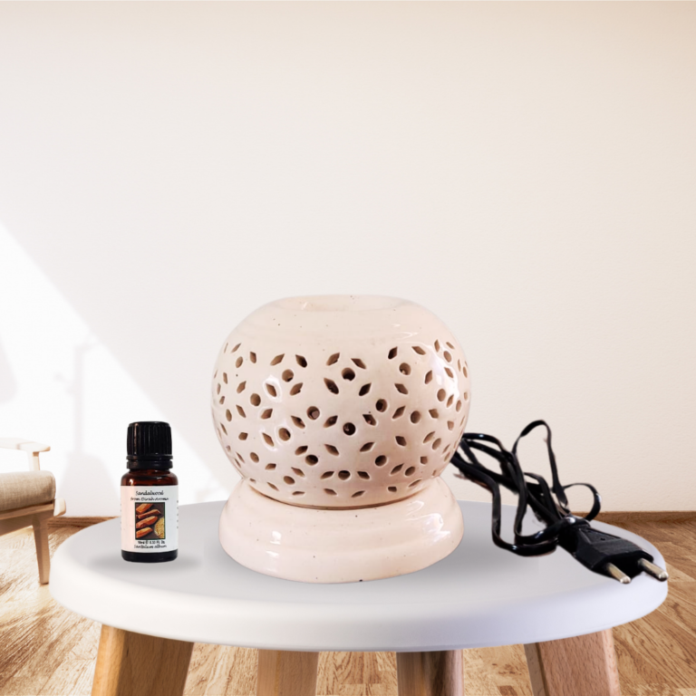Handcrafted Ceramic Sphere Shape Electric Aroma Diffuser, Aroma Oil Burner For Home, Shops, Offices with 10ml Essential Oil