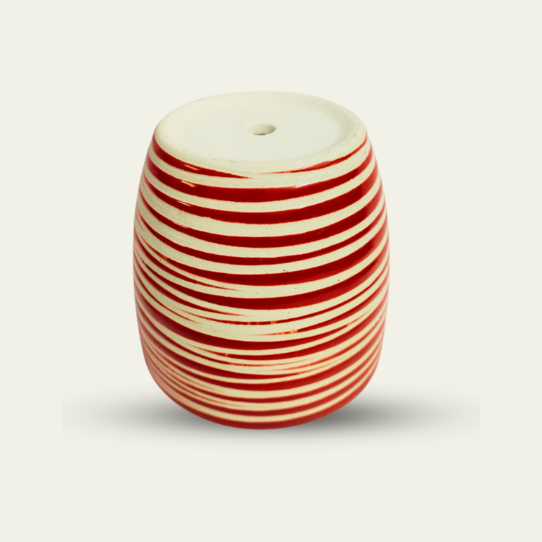 Premium Ceramic Striped Planter Pot for Succulents | Cactus | Indoor & Outdoor Plants – Cherry Red