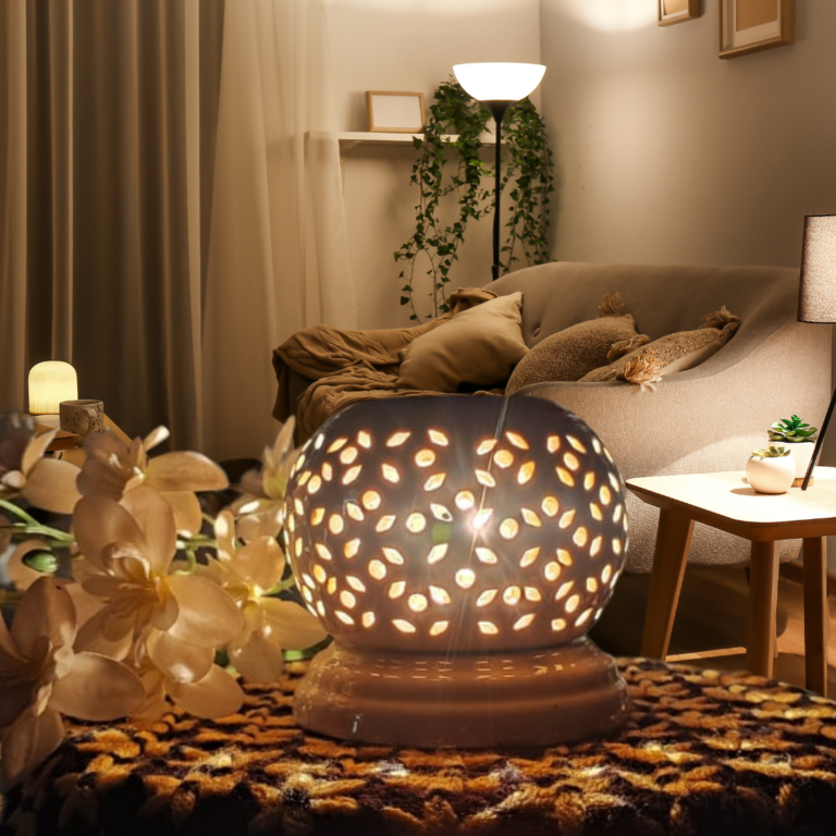 Handcrafted Ceramic Sphere Shape Electric Aroma Diffuser, Aroma Oil Burner For Home, Shops, Offices with 10ml Essential Oil