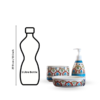 Multicolour Mihrab Painting. Ceramic Bathroom Accessories Set of 3 with Liquid Soap Dispenser, Toothbrush Holder & Soap Dish