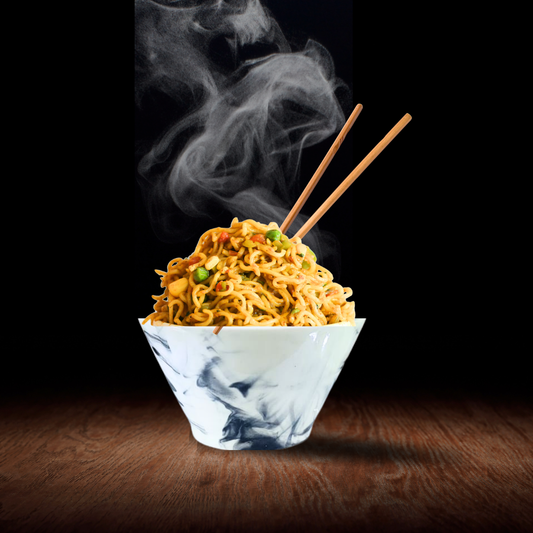 Dish Delight” Ceramic Bowls For Serving Noodles, Pasta, Soup, Salads, Snacks, Sweets – Set Of 2