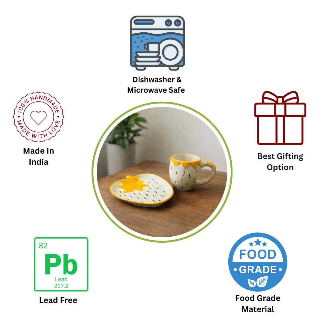 Fresh Berry Coffee Mug & Snack Plate Combo