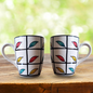 Coffee Mug | Tea Mug | Milk Mug Leaf Painting (300 ml, Multicolor) – Set of 2