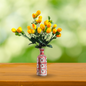 Hand Painted Floral Ceramic Vase for Bedroom, Living Room, Dining Table, Cash Counter, Home Décor – 7.5 inches Red. Set of 2