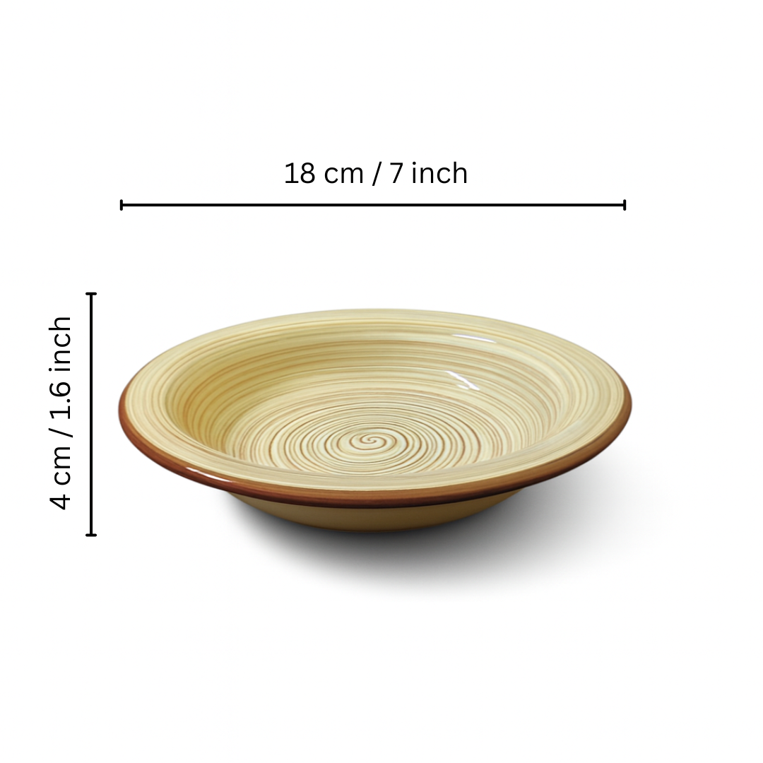 Whirlpool Ceramic Plates – Set of 2 for Pasta, Soup, Noodles, and Snacks.