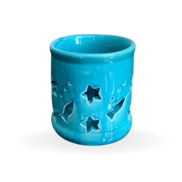 Multipurpose Ceramic Pen Holder | Office Desk Organizer | Tooth Brush Holder Turquoise Blue – Set Of 2