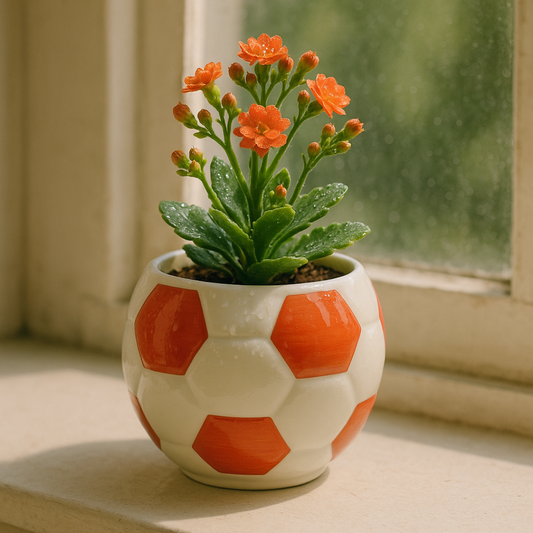 Soccer Bloom Ceramic Pot Set of 2 – Cherry Red” for indoor Plants & Outdoor Plants.