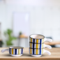 Stripe Aura” Ceramic Hand painted Dip & Grip Bowls for Chutney, Sauce, Dip, Sweets  – Set of 4