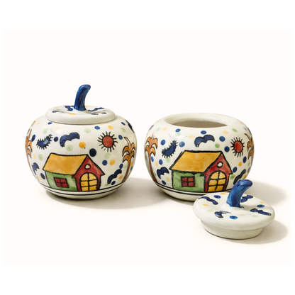 Happy Homes Apple Jar set of 2 ( 350 ml each ) for storing Spices, Sugar, Dry fruits, pickle, jam, or knick-knacks.