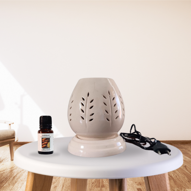 Handcrafted Ceramic Coconut Shape Electric Aroma Diffuser, Aroma Oil Burner For Home, Shops, Offices with 10ml Essential Oil