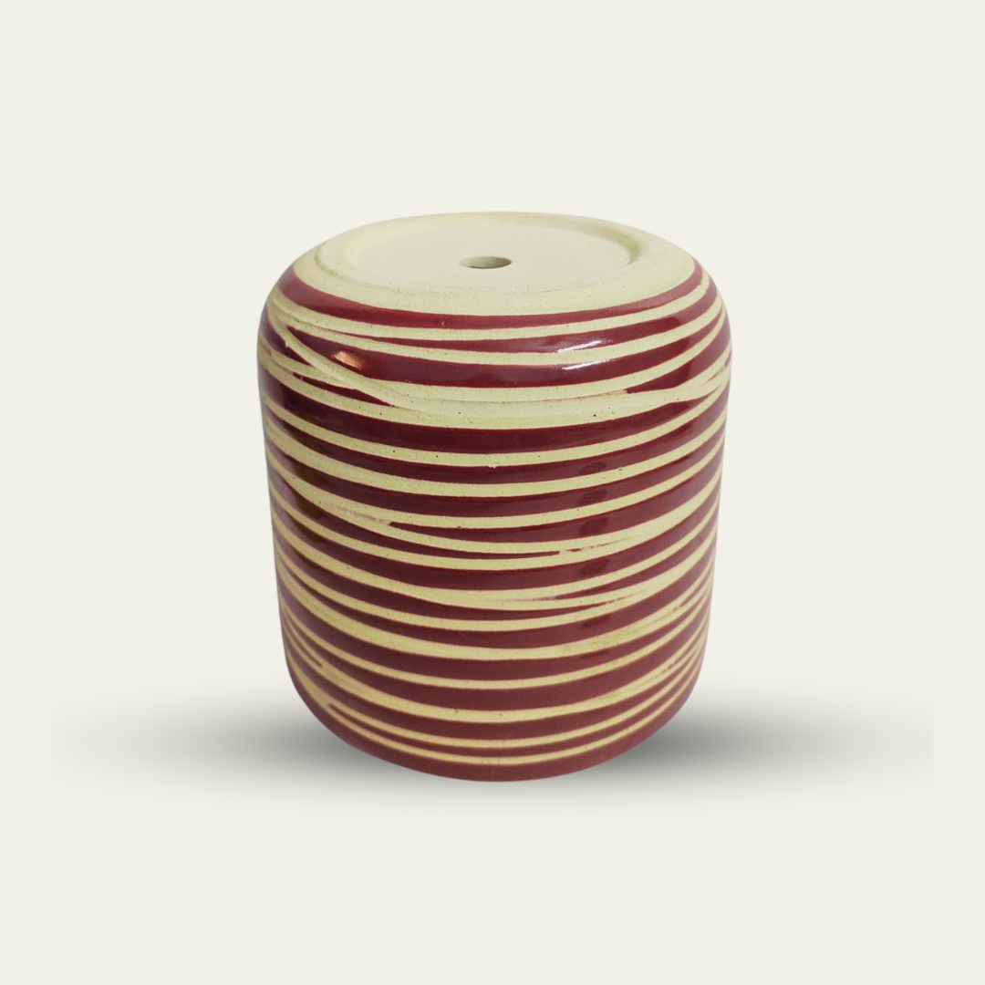 Premium Ceramic Striped Planter Pot for Succulents | Cactus | Indoor & Outdoor Plants – Purple Colour