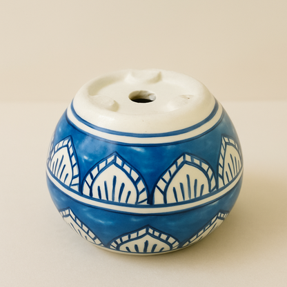 Indigo Blossom Planter” for indoor, outdoor plants, handcrafted Elegance for Your Greens.