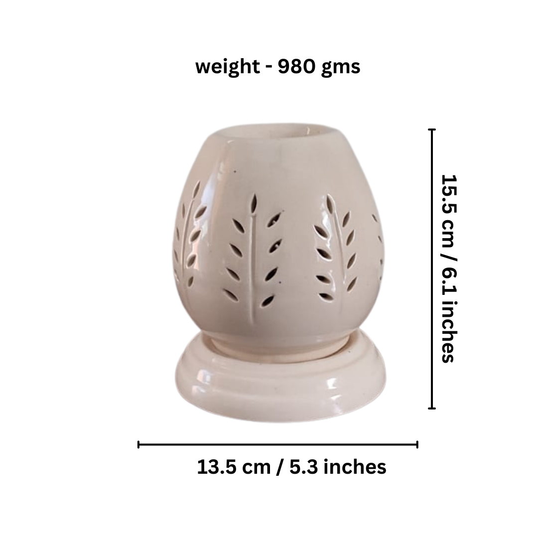 Handcrafted Ceramic Coconut Shape Electric Aroma Diffuser, Aroma Oil Burner For Home, Shops, Offices with 10ml Essential Oil