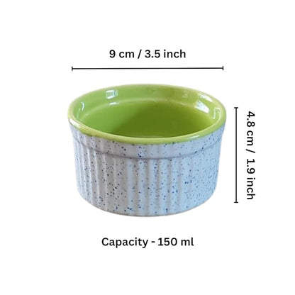 Ceramic Ramekins/Mini Bowls for Baking and Serving Cup Cakes, Ice Cream, Custard, Pudding, Soufflé – Set of 2