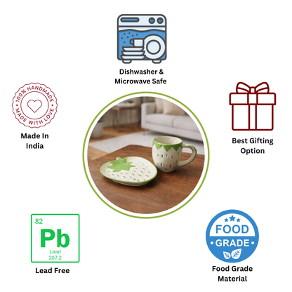 Fresh Berry Coffee Mug & Snack Plate Combo