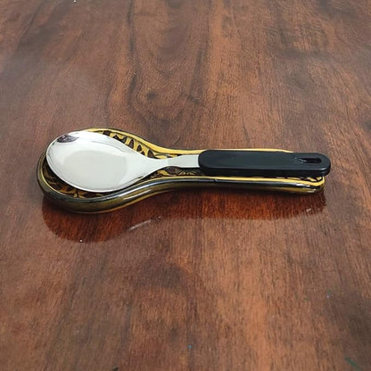 Hand Painted Ceramic Kitchen Serving Spoon Rest for Kitchen Counter | Stove Top | Table Top – Dark Brown