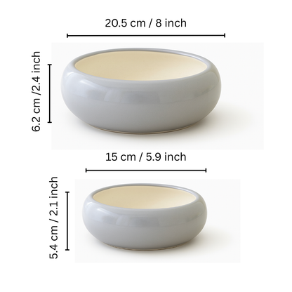 Lavender Harmony Ceramic Planter Set of 2” for Cactus, Succulents, Bonsai & Small Plants.