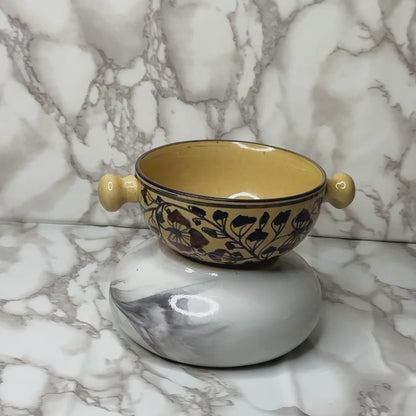 Garden Vine Handcrafted Ceramic Deep Plate & Bowl Combo ( 2 Deep Plates + 2 Bowls ) Premium Dining & Gifting